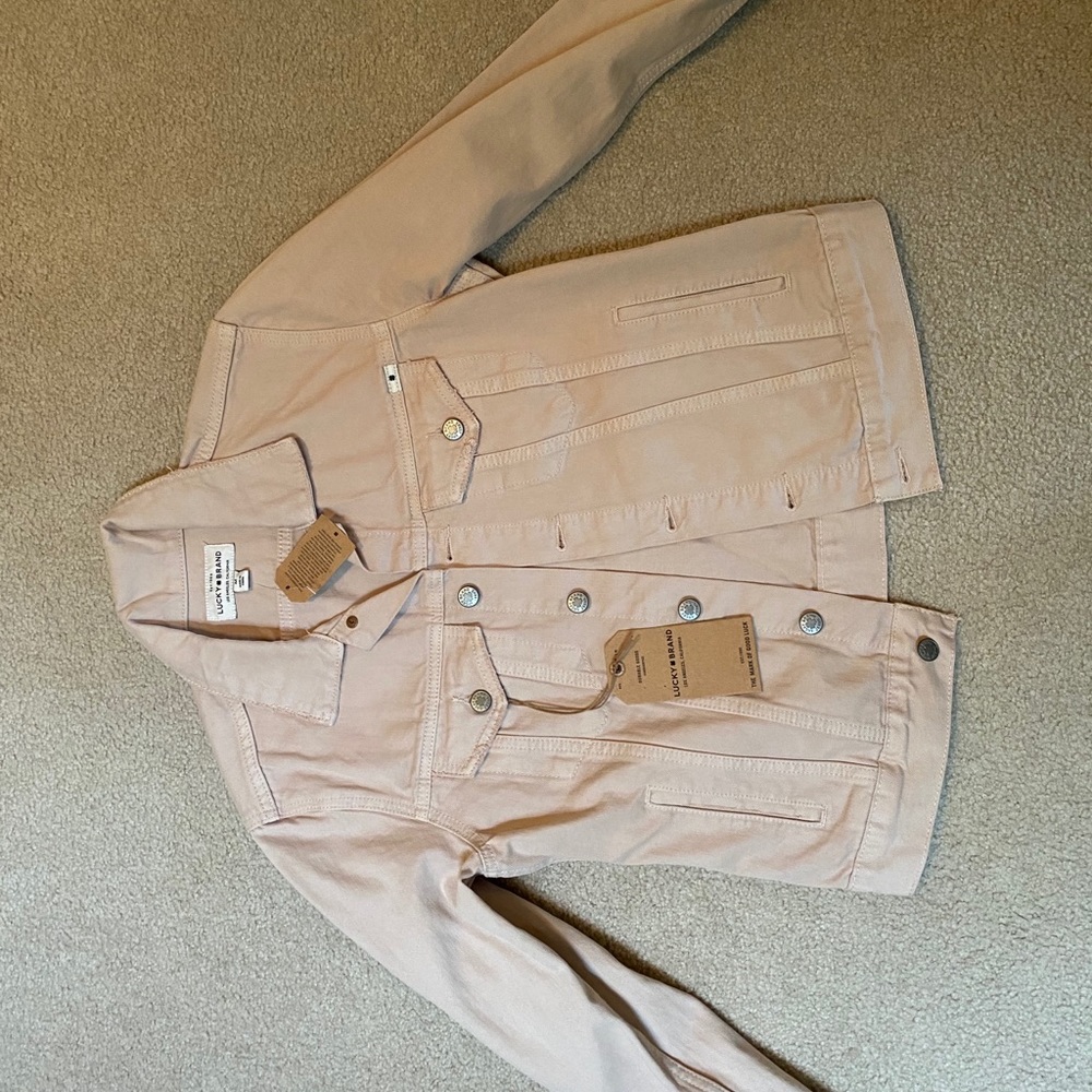 Lucky Brand beige jean jacket size M